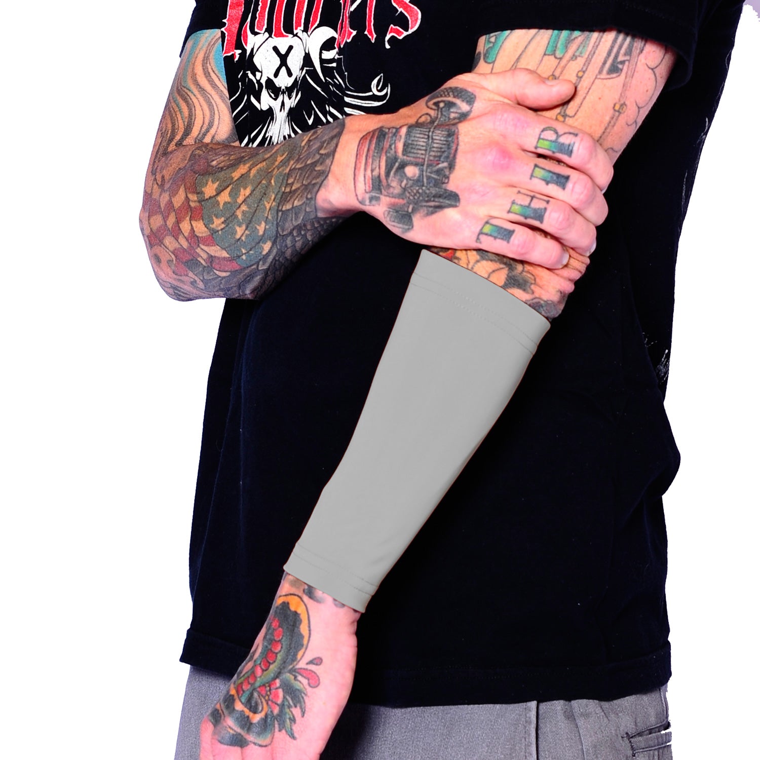 Ink Armor Tattoo Cover Up Sleeve - Forearm 9 inch (Silver)
