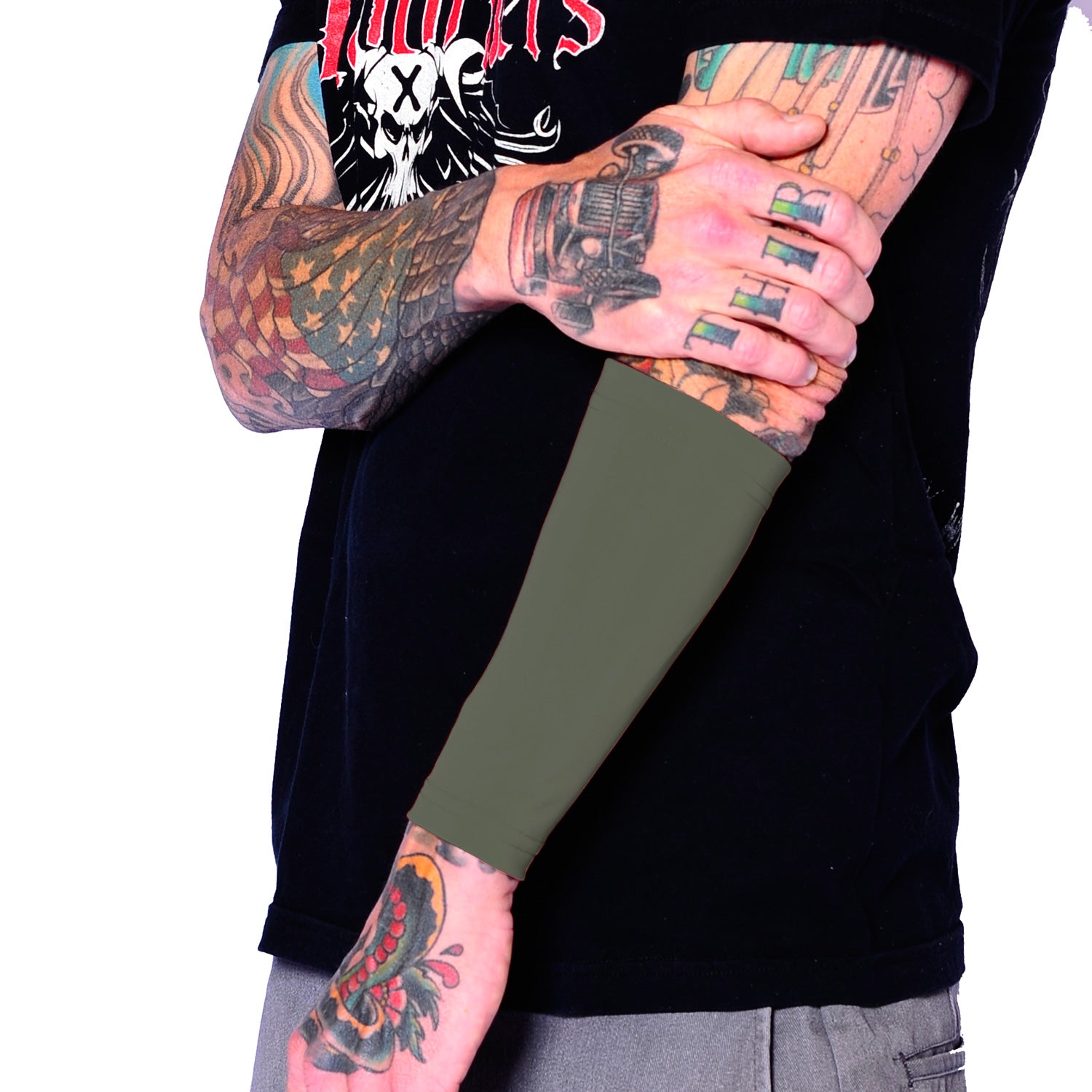 Ink Armor Tattoo Cover Up Sleeve - Forearm 9 inch (Olive Green)