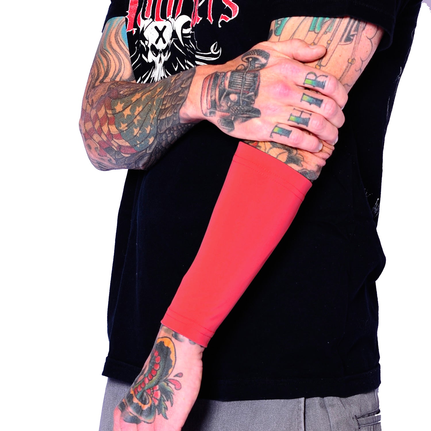 Ink Armor Tattoo Cover Up Sleeve - Forearm 9 inch (Red)