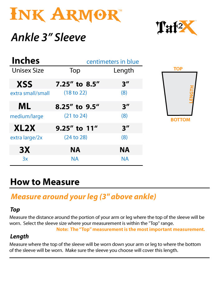 Suntan Skin Tone Ankle 3 inch Sleeves are How To Cover Tattoos for Work