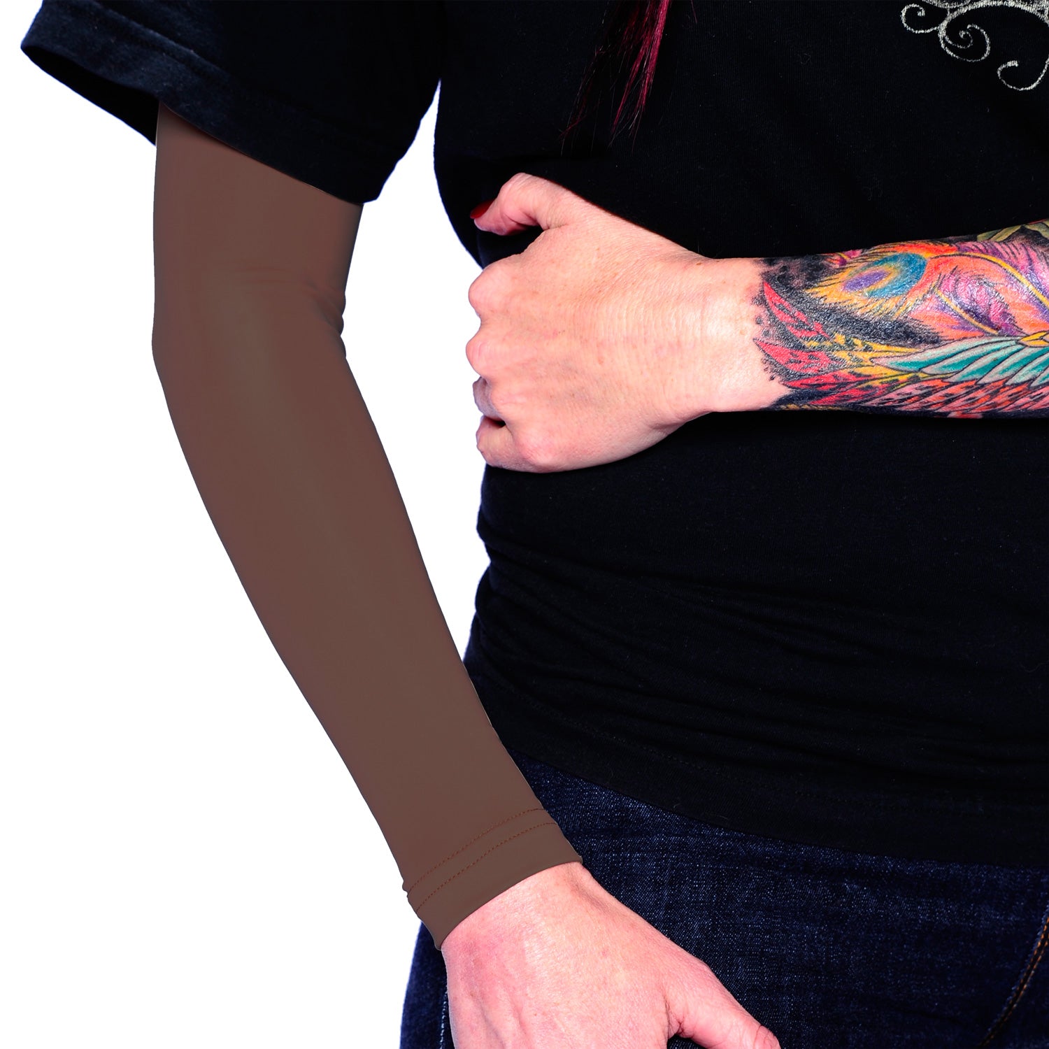 Ink Armor Tattoo Cover Up Sleeve - Full Arm Sleeve (Brown)