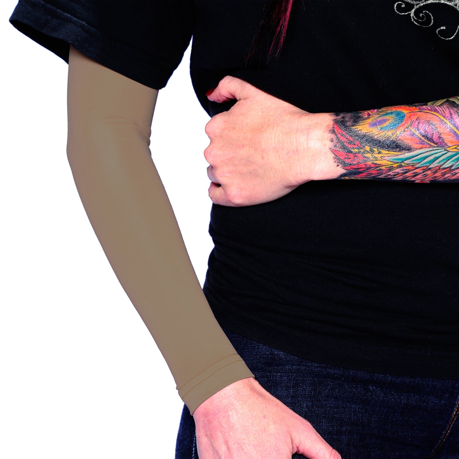 Ink Armor Tattoo Cover Up Sleeve - Full Arm Sleeve (Cappuccino)