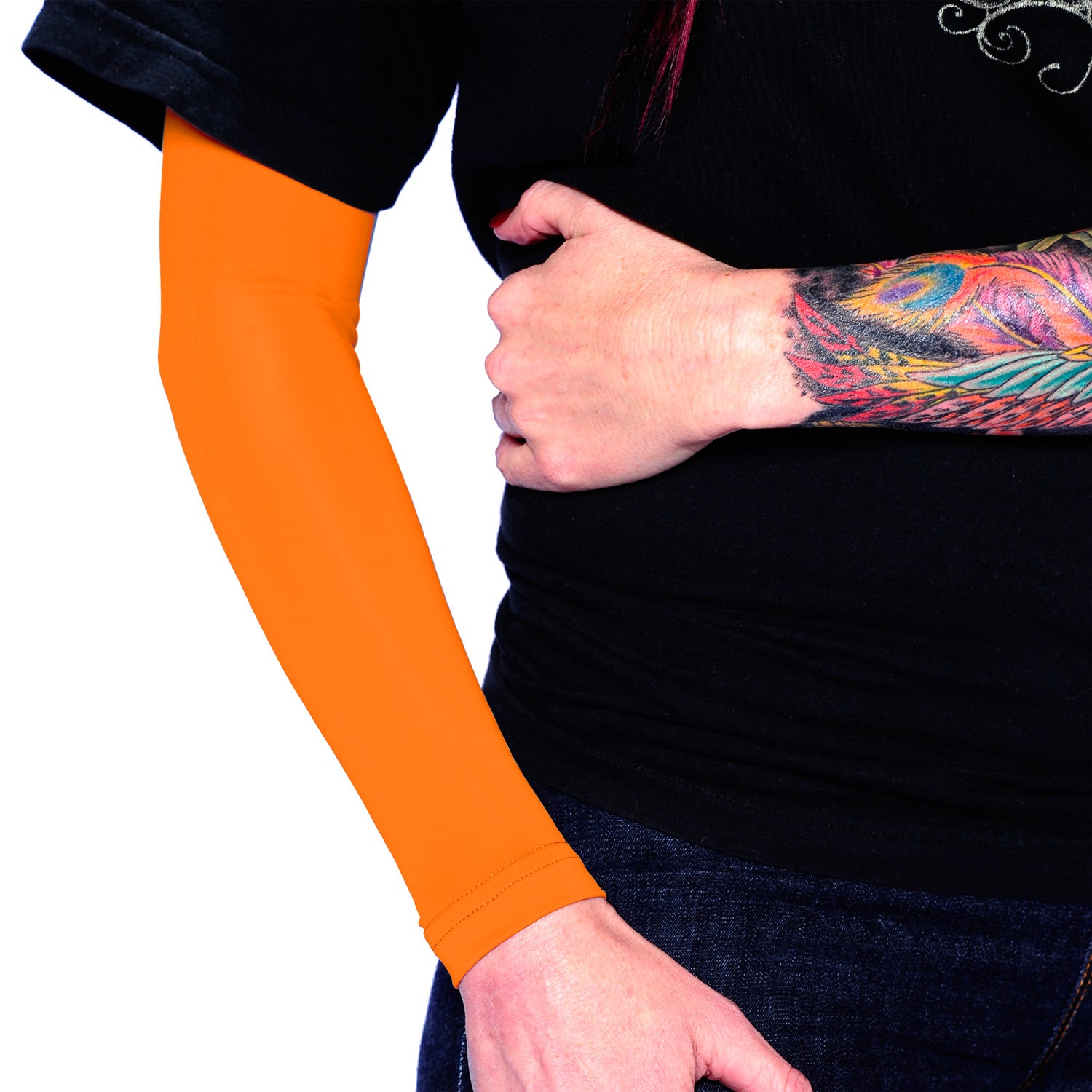Ink Armor Tattoo Cover Up Sleeve - Full Arm Sleeve (Neon Orange)