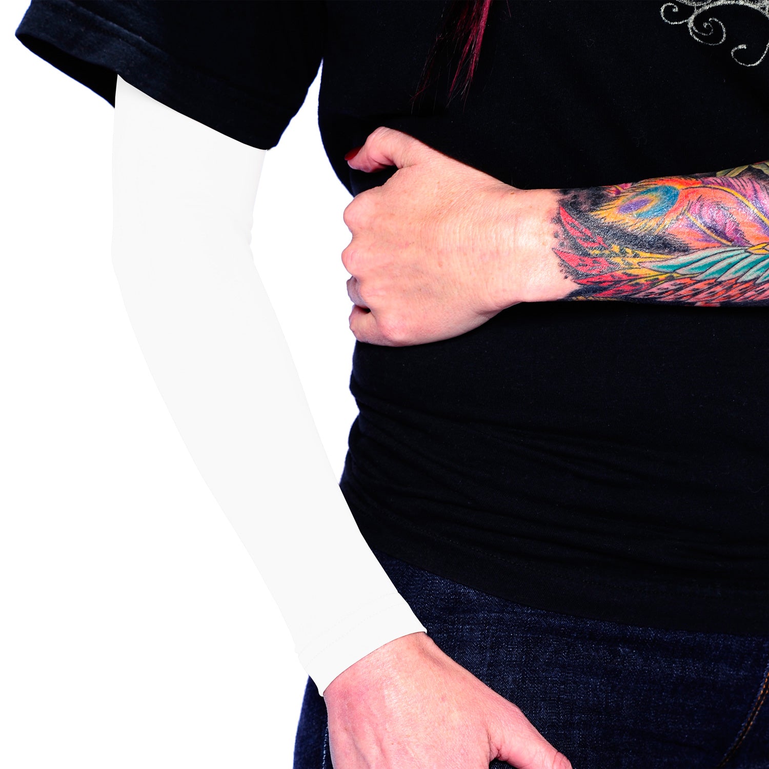 Ink Armor Tattoo Cover Up Sleeve - Full Arm Sleeve (White)