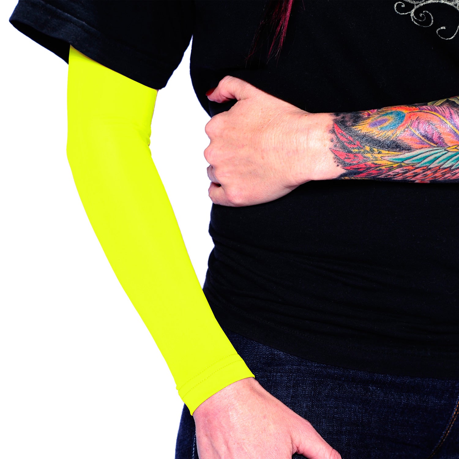 Ink Armor Tattoo Cover Up Sleeve - Full Arm Sleeve (Neon Yellow)