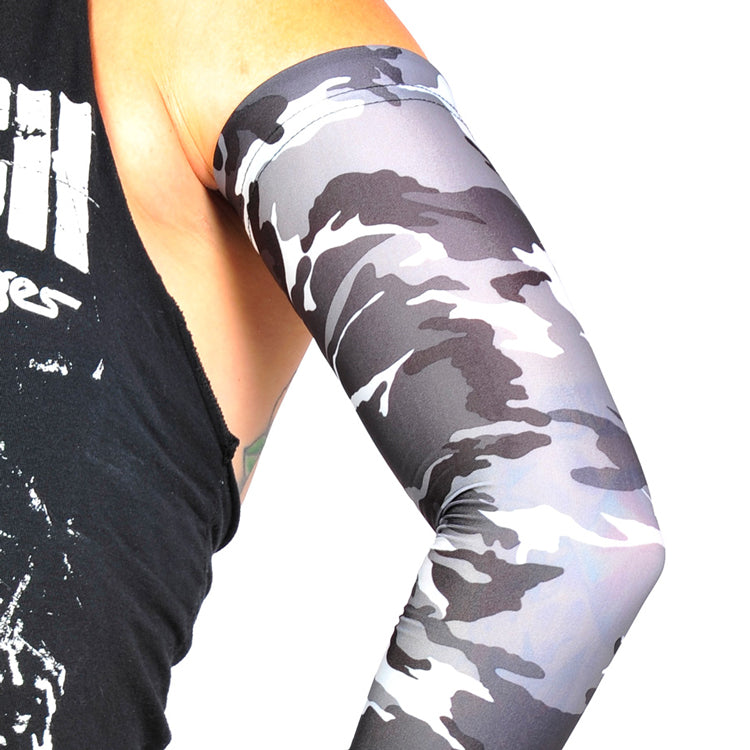 Ink Armor Tattoo Cover Up Sleeve - Full Arm Sleeve (Grey Camo)