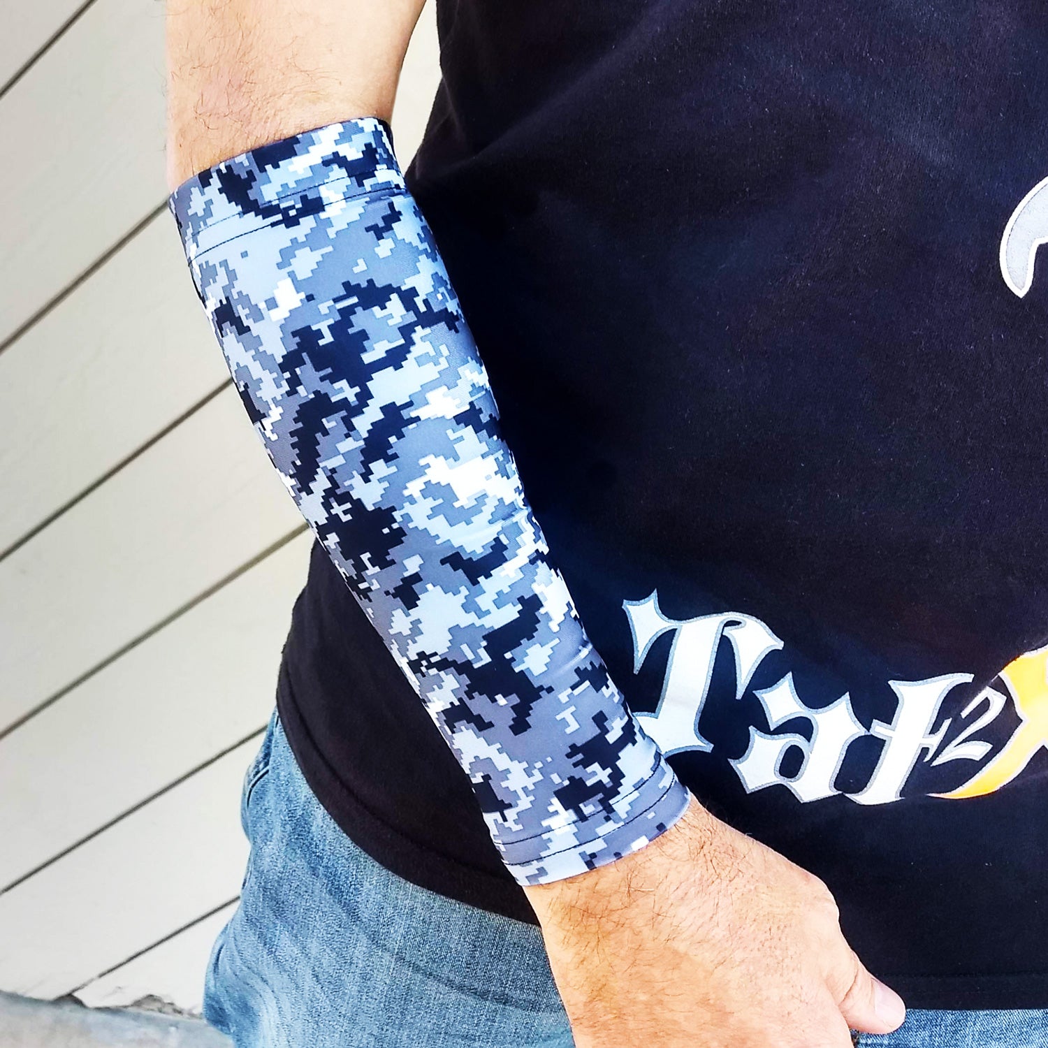Ink Armor Tattoo Cover Up Sleeve - Full Arm Sleeve (Grey Camo)