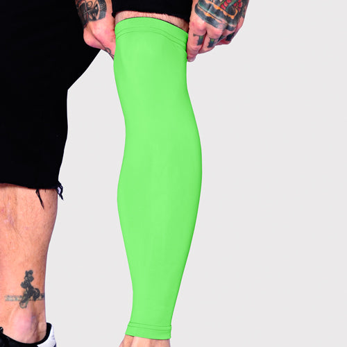 Neon Green Full Leg Sleeves To Cover Up Tattoos, Wick Away