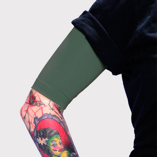 Ink Armor Tattoo Cover Up Sleeve - Half Arm (Olive Green)