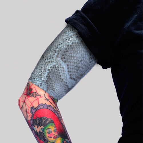 Ink Armor Tattoo Cover Up Sleeve - Half Arm (Snake Grey)