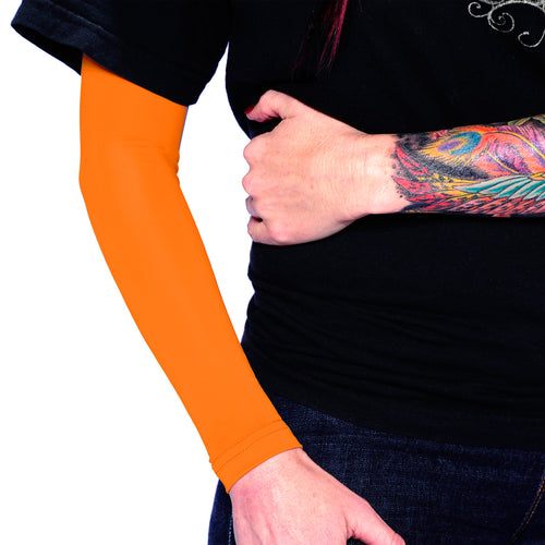 Ink Armor Tattoo Cover Up Sleeve - Full Arm (Neon Orange)