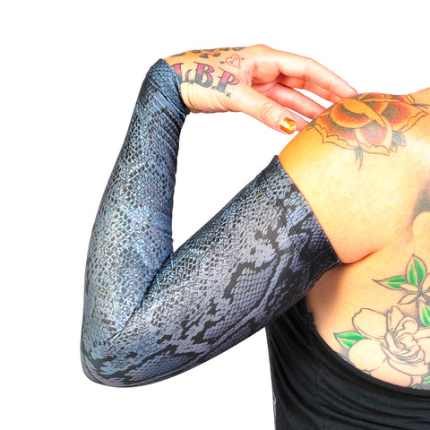 Sunset Tattoo — Blackwork Snake Sleeve Tattoo by Roger Moore...