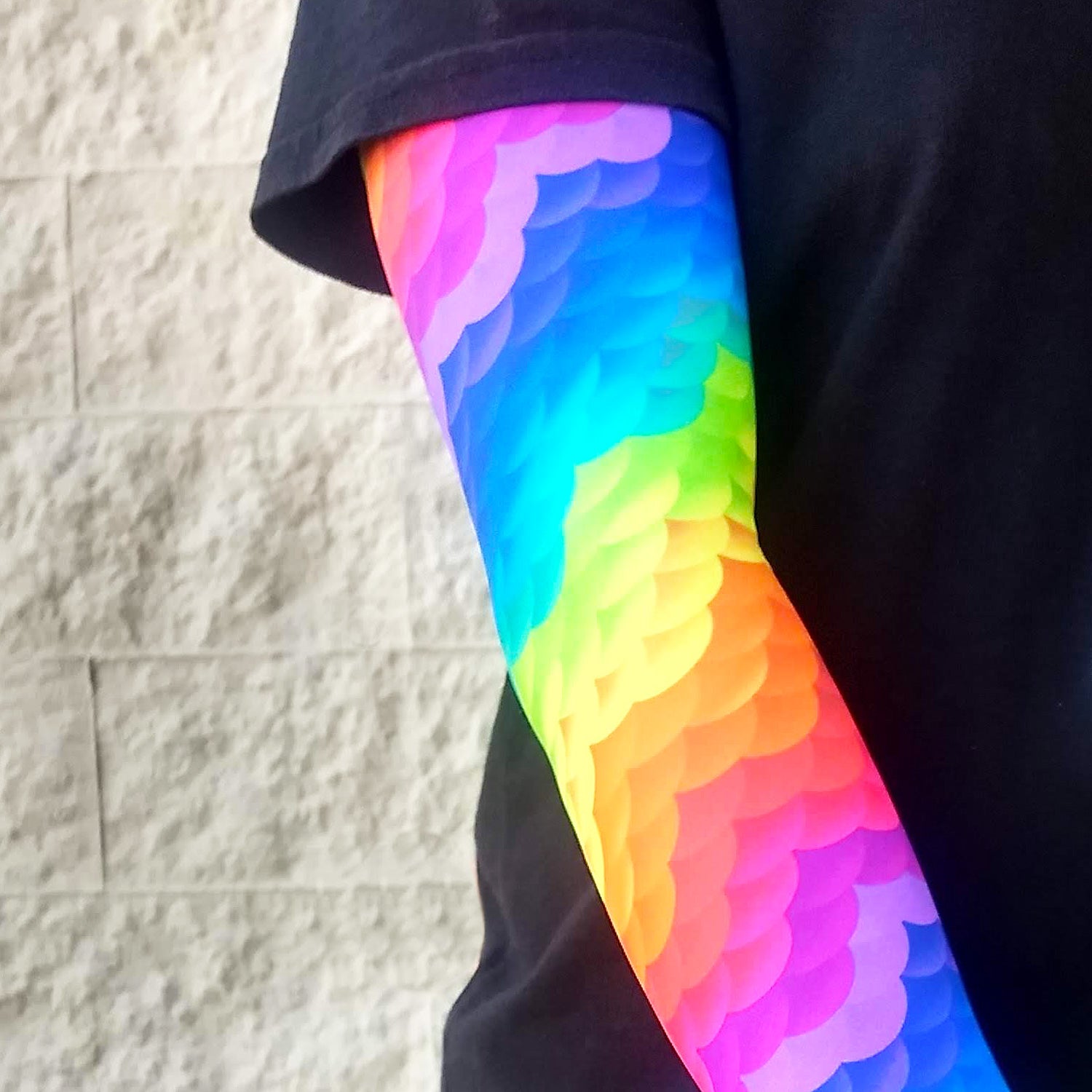 Ink Armor Tattoo Cover Up Sleeve - Full Arm Sleeve (Rainbow Cloud)