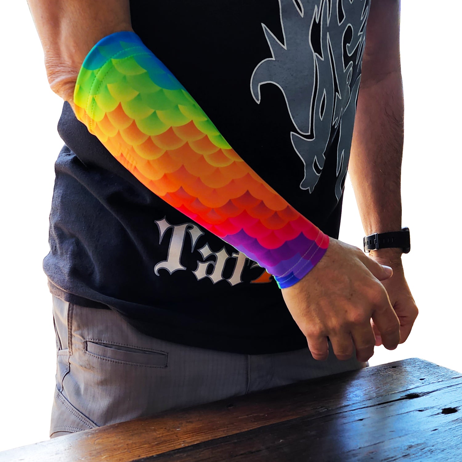 Ink Armor Tattoo Cover Up Sleeve - Forearm 9 inch (Rainbow Cloud)