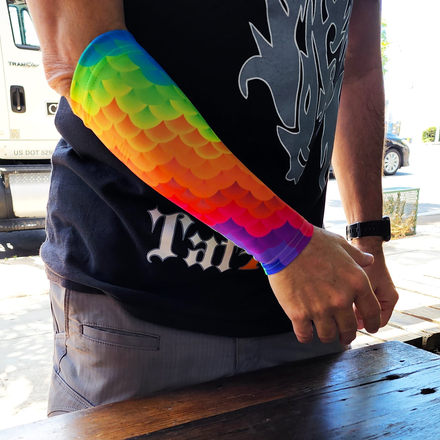 rainbow cloud forearm 9 inch sleeve